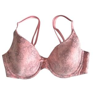 34C Victoria's Secret Body by Victoria Pink Gray Floral Perfect Shape Bra